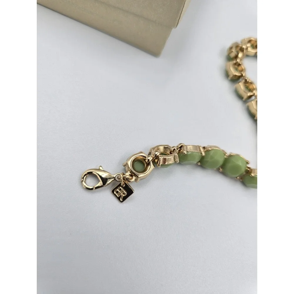 Banana Republic Necklace Gold Tone Sage Mint Green‎ Beaded with box